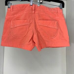 Athleta Womens Coral Orange Corduroy Shorts Size 4 Mid Rise Casual Summer Mini